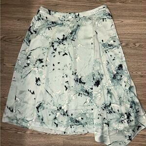 Alfani Teal A-Line Midi Skirt Asymmetrical skirt